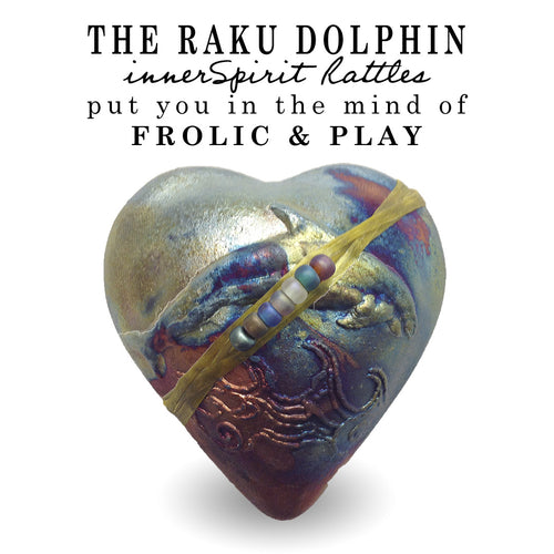 Dolphin Raku Heart innerSpirit Rattles