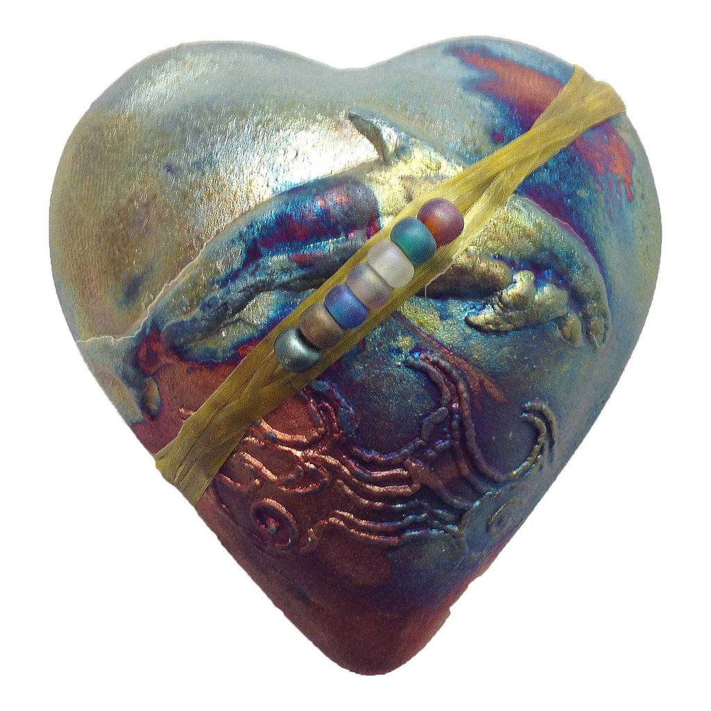 Dolphin Raku Heart innerSpirit Rattles – J. Davis Studio