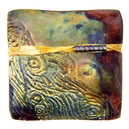 Starry Night Raku Square innerSpirit Rattle – J. Davis Studio
