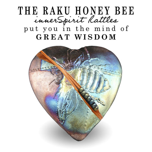 Honeybee Raku Heart innerSpirit Rattle