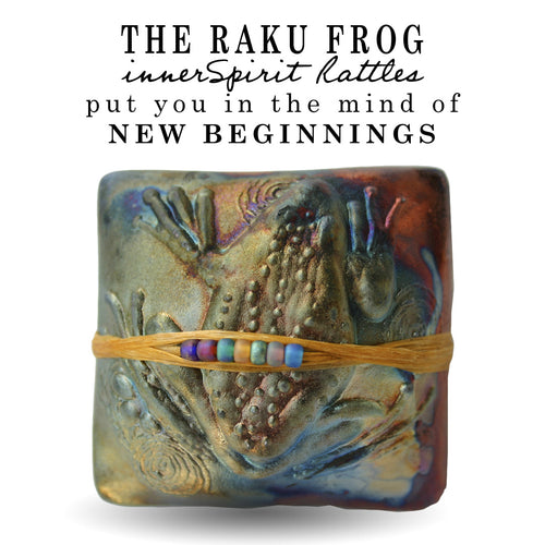 Frog Raku Square innerSpirit Rattle