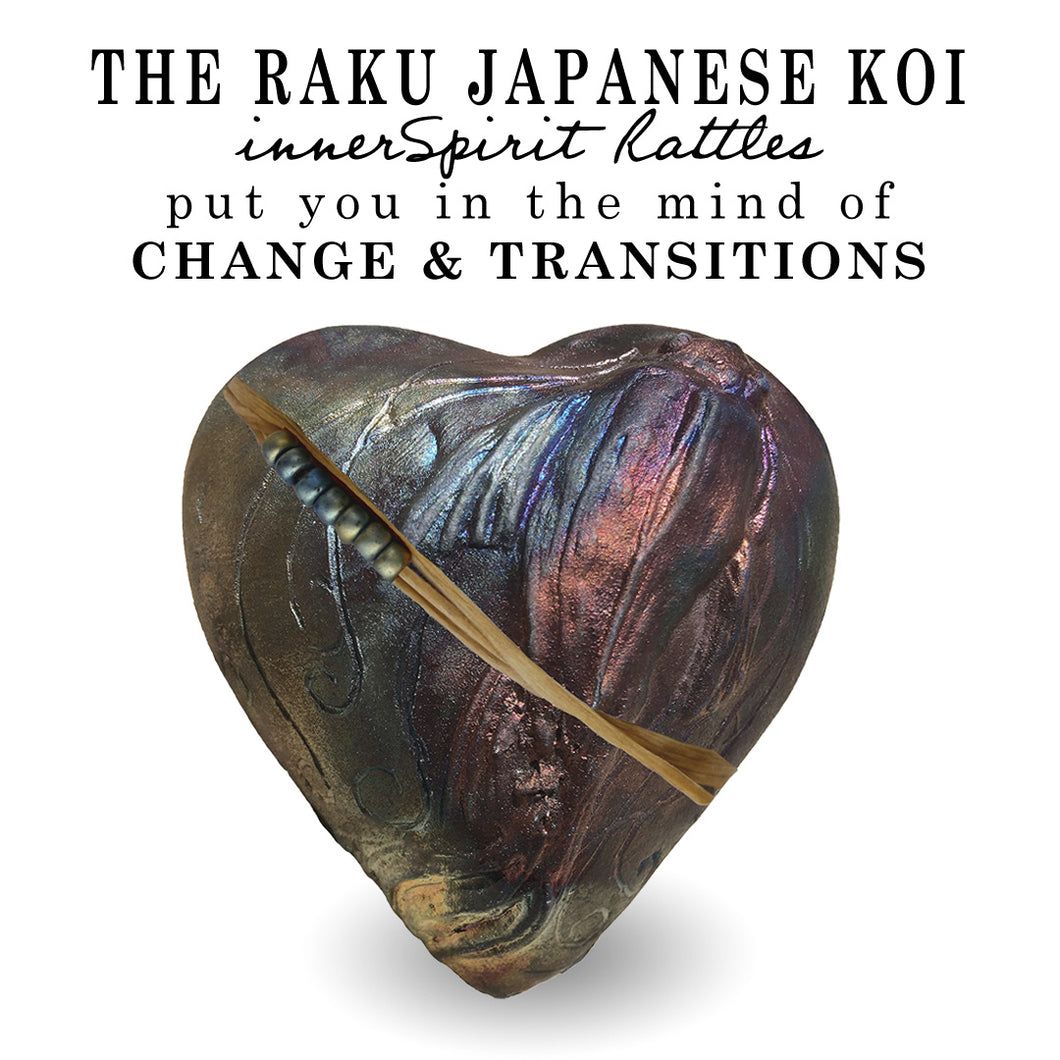 Japanese Koi Raku Heart innerSpirit Rattle – J. Davis Studio